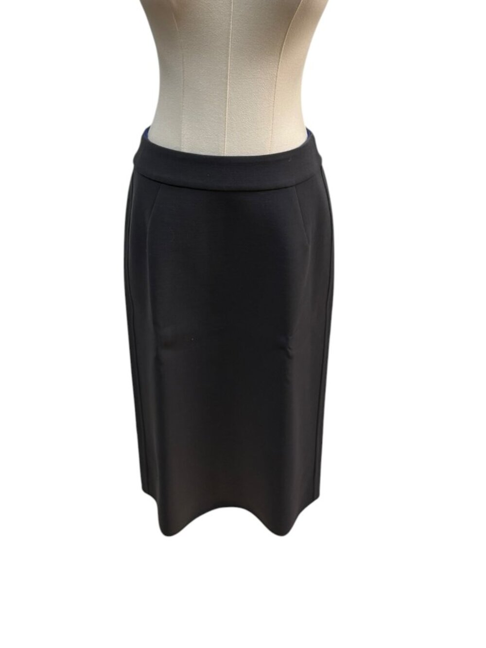 EUC Giorgio Armani KAN13T Virgin Wool Silk Pencil Skirt Blue Gray Size 38 IT
